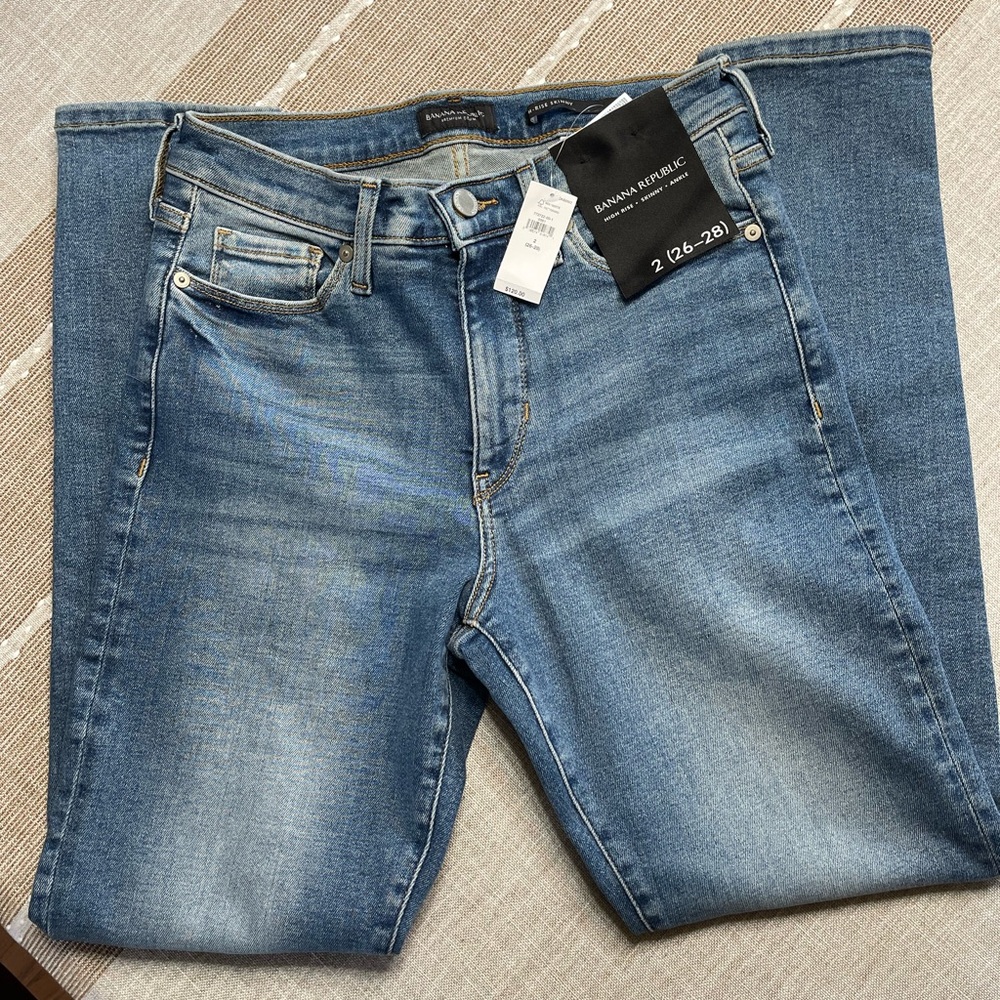 NWT Banana Republic High Rise Skinny Ankle Jeans Sz 2